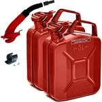 BW Kraftstoffkanister Metall Benzinkanister 2x 5 Liter mit Ausgie&szlig;er Rot RAL...