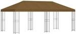 vidaXL Pavillon mit Seitenw&auml;nden 6 x 3 m Taupe Polyester und Stahl 190 3375987