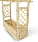 holz4home Pflanzkasten mit Dach aus Tannenholz inkl. Vlieseinlage M