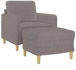 vidaXL Sessel mit Hocker Taupe 60 cm Stoff 3201191