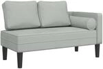 vidaXL Chaiselongue mit Kissen Hellgrau Samt