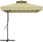 Outsunny Sonnenschirm Metall Polyester 243L x 243B x 251H cm Beige