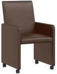 vidaXL Esszimmerst&uuml;hle mit Rollen 2 Stk Braun 57 x 66 x 94 cm 42017818
