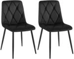 CLP 2er Set Esszimmerstuhl Clairton schwarz/Samt