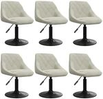 vidaXL Esszimmerst&uuml;hle 6 Stk Drehbar Creme Samt 3088801