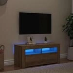vidaXL TV-Schrank mit LED-Leuchten Artisan-Eiche 90x35x40 cm 856322