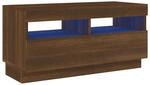 vidaXL TV-Schrank mit LED-Leuchten Braun Eichen-Optik 80x35x40 cm