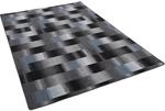 Snapstyle Designer Velour Teppich Mystic Karo Blau Grau 140x200cm