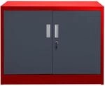 Jet-Line Stahlschrank Saratow in Anthrazit-Rot 68 x 40 x 90 cm mit...