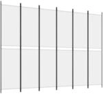 vidaXL 6 Tlg Paravent Wei&szlig; 300x220 cm Stoff 350254