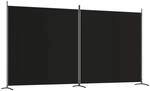vidaXL 2 Tlg Paravent Schwarz 348x180 cm Stoff 350277
