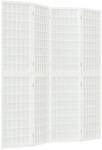 vidaXL 4 Tlg Paravent Japanischer Stil Faltbar 160x170 cm Wei&szlig; 352088