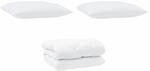 vidaXL Winterbettdecke mit Kissen 3-Tlg Wei&szlig; Mikrofaser 3377759