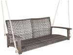 DELUKE Garten-H&auml;ngebank KIEL Grau 131cm Breit Akazie Grau Armlehne H&auml;ngebank...