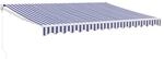 vidaXL Markise Einziehbar Blau und Wei&szlig; 4x3 m Stoff und Aluminium 3154423