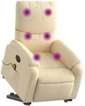 vidaXL Elektrischer Massagesessel mit Aufstehhilfe Creme Stoff Modell 6