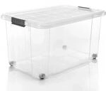 BigDean 4 St&uuml;ck 60 L Aufbewahrungsbox mit Deckel Gro&szlig; Transparent Stapelbare