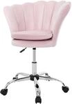 ML-Design Drehstuhl Hellrosa Samt H&ouml;henverstellbar 360 Grad 5 Rollen