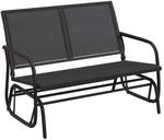 vidaXL Garten-Schaukelbank Schwarz 120,5x76x86,5 cm Textilen & Stahl 1629628