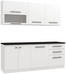 Homestyle4u K&uuml;chenzeile 200 cm ohne Ger&auml;te und Sp&uuml;le 3164