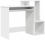 vidaXL Tisch mit Regal Wei&szlig; 106 x 40 x 88,5 cm Holzwerkstoff 869466