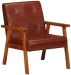 vidaXL Sessel Braun Echtleder 247641