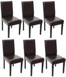 MCW Esszimmerstuhl Littau 6er-Set Leder Braun Dunkle Beine