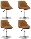 vidaXL Esszimmerst&uuml;hle 4 Stk Drehbar Braun Samt 3088756