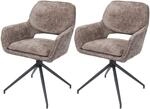 MCW Esszimmerstuhl N74 2er-Set Stoff Chenille 490g/m&sup2; Braun