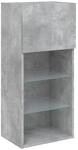 vidaXL TV-Schrank mit LED-Leuchten Betongrau 40,5x30x90 cm