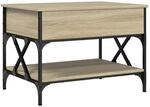vidaXL Couchtisch Sonoma-Eiche 70x50x50 cm Holzwerkstoff und Metall 845352