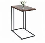 Relaxdays Beistelltisch C-Form MDF Eisen Schwarz Zum Unterschieben 64 cm x 50...