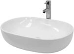 ECD Germany Design Waschbecken 600 x 420 x 145 mm aus Keramik Wei&szlig; Aufsatzbecken