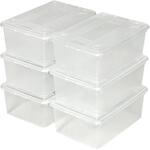 Tectake 12Er Set Schuhbox Mit Deckel Transparent 33 x 23 x 12 cm Transparent