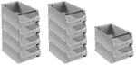 PROREGAL SparSet 10x Graue Sichtlagerbox 5,1 mit Griffstange HxBxT 20 x 30 x 50 cm