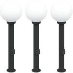 vidaXL Pollerleuchten mit Steckdose 3 Stk 80 cm Schwarz IP44 4006120
