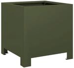 vidaXL Pflanzk&uuml;bel Olivgr&uuml;n 30x30x30 Stahl 851191