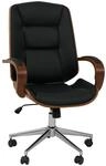MCW B&uuml;rostuhl O83 Kunstleder Bugholz MVG-zertifiziert Walnuss-Optik Schwarz