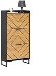 SoBuy Schuhschrank mit 3 Klappen Schuhkommode Schuhregal Schmal 62x125x24cm