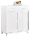 SoBuy Schuhschrank Buffet K&uuml;chenschrank Sideboard Kommode Wei&szlig; FSB84-W