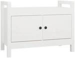 vidaXL Flurbank Wei&szlig; 80x40x60 cm Massivholz Kiefer