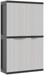 vidaXL Gartenschrank Grau und Schwarz 97x37x165 cm PP