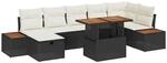 vidaXL Garten-Sofa-Set H&ouml;henverstellbar 8-Tlg Schwarz Poly Rattan 3361414