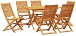 vidaXL 7-tlg Outdoor-Essgruppe Massivholz Akazie 3375711
