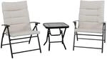Svita Ventura Sitzgruppe 3-tlg. Gepolstert Klappst&uuml;hle Klapptisch Metall Beige