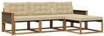 vidaXL Outdoor-Sofagarnitur mit Kissen 4 Stk Natur und Beige 3381341