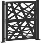 vidaXL Gartentor Schwarz 105x106 cm Stahl Lichtdesign 4100949