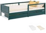 Homestyle4u Kinderbett 90x200 mit 2 Schubladen Matratze Rausfallschutz 3097