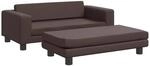 vidaXL Kindersofa mit Hocker Braun 100x50x30 cm Kunstleder 3196416
