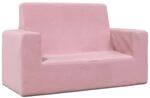 vidaXL Kindersofa 2-Sitzer Rosa Weich Pl&uuml;sch 4104801